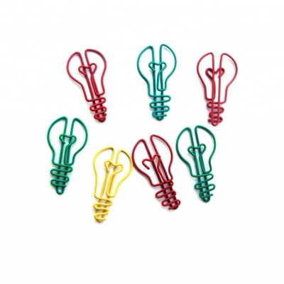 Custom Novelty PET Material Bulb Shaped Paper Clips Factory in China